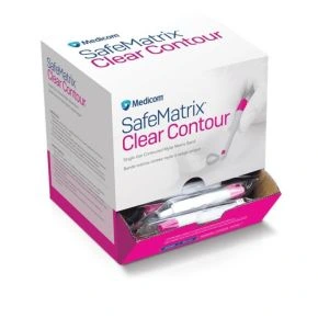 SafeMatrix Band Clear Contour Narrow 4.5mm Pink, Box of 50