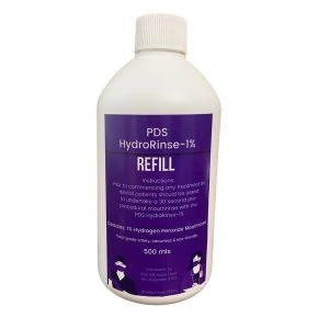 PDS Hydrorinse 1% Hydrogen Peroxide Rinse, 500ml Refill