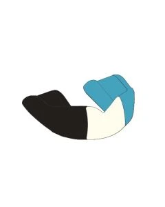 Blank 120mm Round Black/White/Aqua 4mm