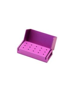Aluminium Bur Block Red 15 Hole (10FG+5RA)
